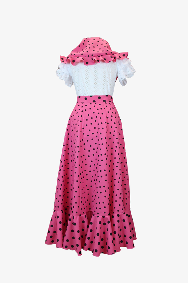 Jara Set in Fuchsia with Polka Dots