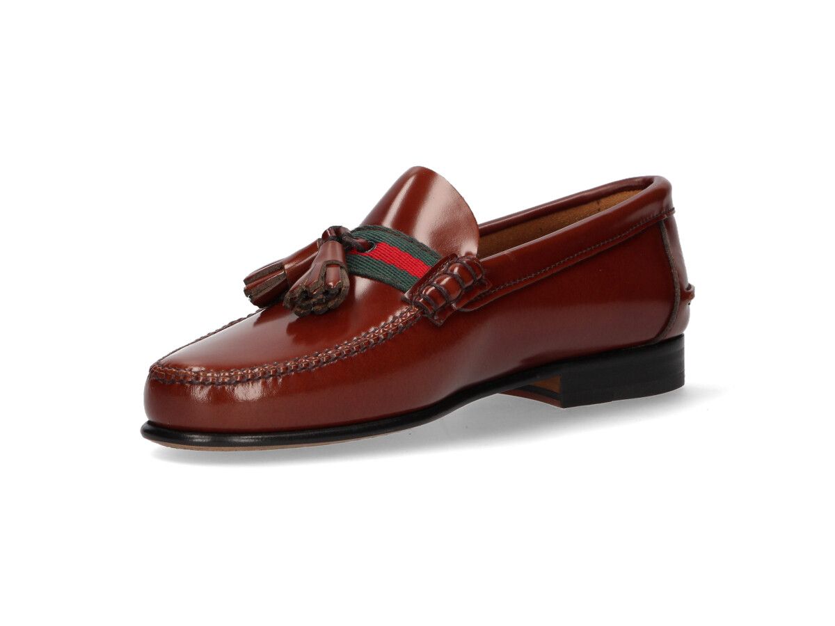 Gucci Leather Tassel Loafer with Embellishment