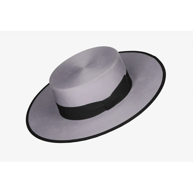 Sombrero Jerez lana plata ribete negro