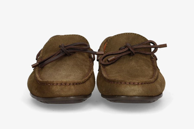 Mocassin à nœud en nubuck kaki
