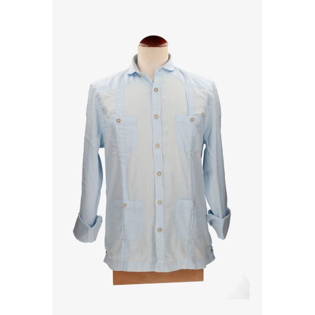 Light Blue Linen Cuban Shirt