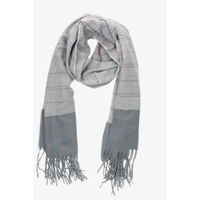 Fine Gray Checkered Scarf