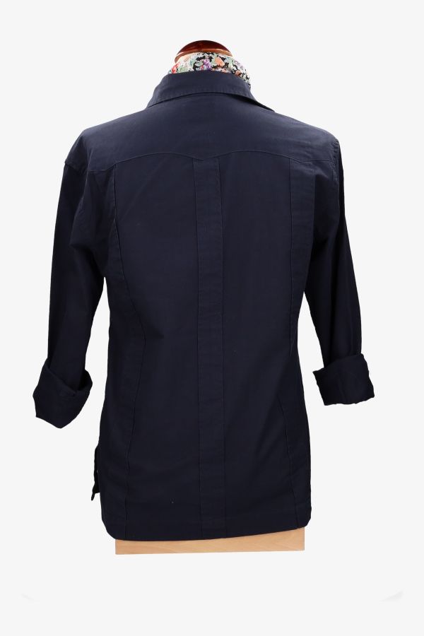 Navy Guayabera Shirt