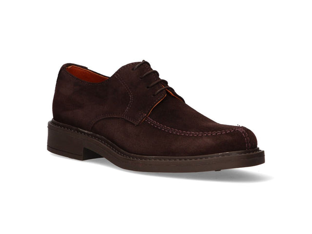 Brown Suede Leather Lace-Up Shoe