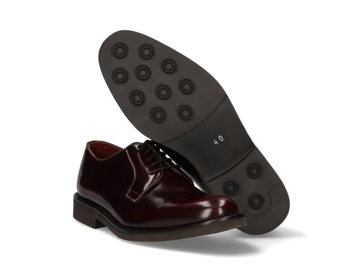 Bordeaux Leather Blucher with Rubber Sole