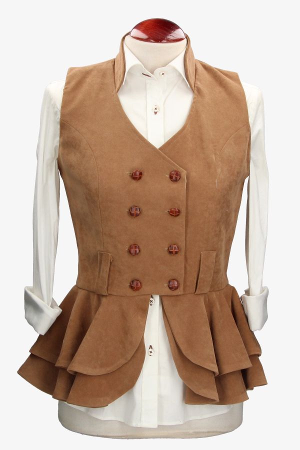 Galatea Camel Suede Vest