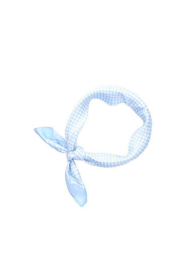 Light Blue Houndstooth Scarf