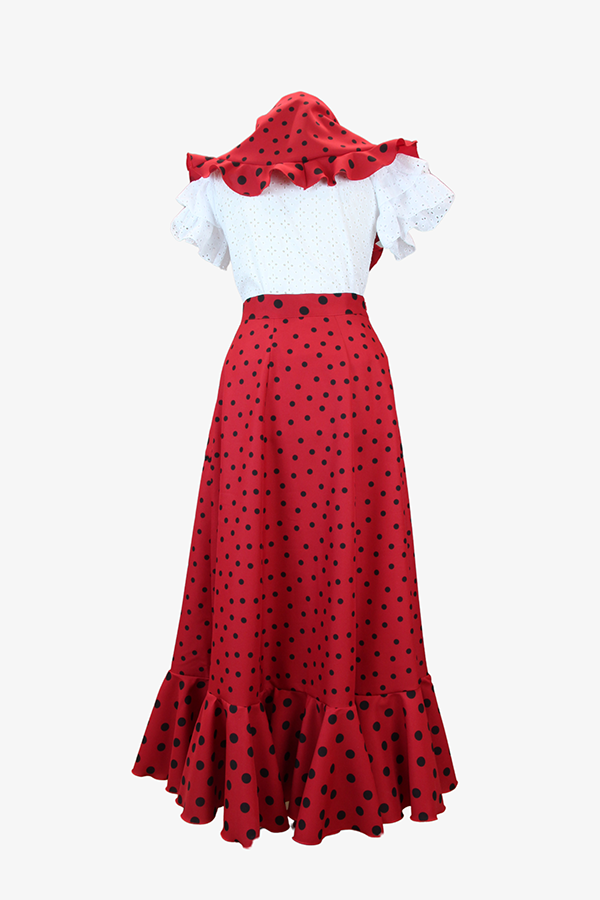 Jara Set in Red with Polka Dots