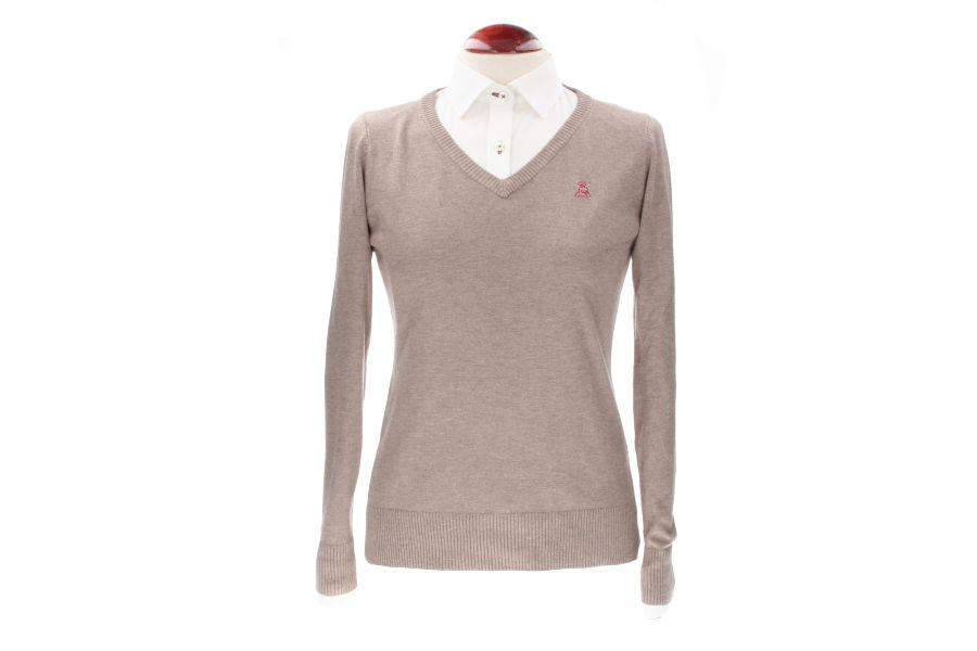 Taupe V-Neck Sweater