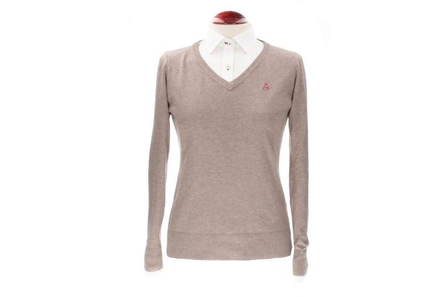 Taupe V-Neck Sweater