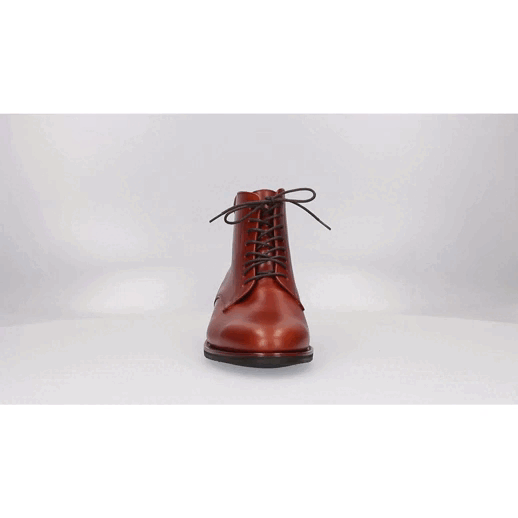 Short boot with rear zipper, bronze Valverde del Camino