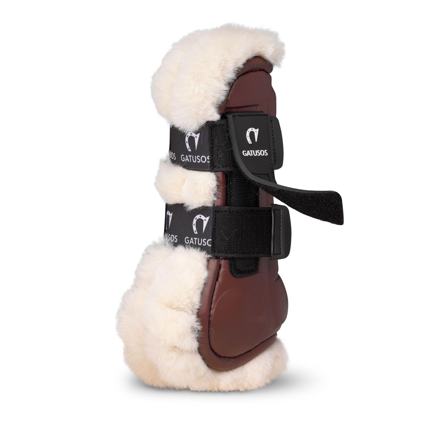 Deluxe Brown Cat-Friendly Sheepskin Fetlock Protector