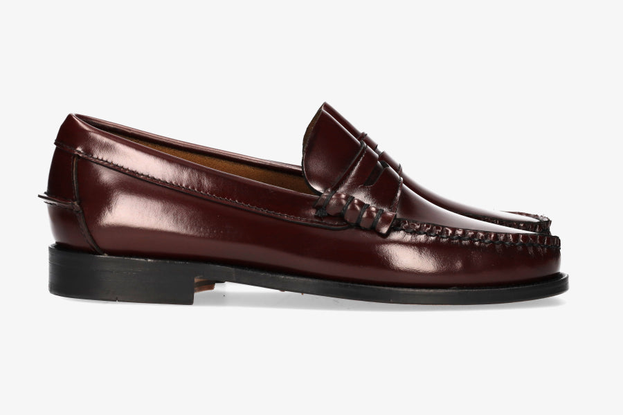 Mocasín con Antifaz Burdeos Suela de Cuero