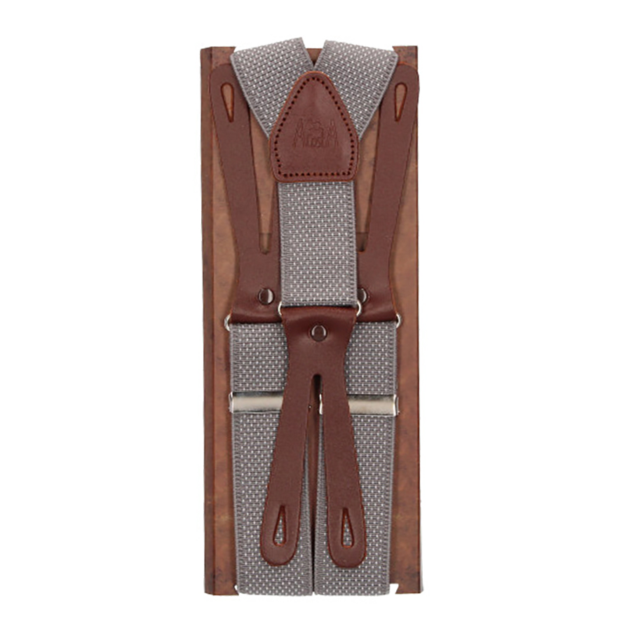Elastic Suspenders Gray Dots 35 mm