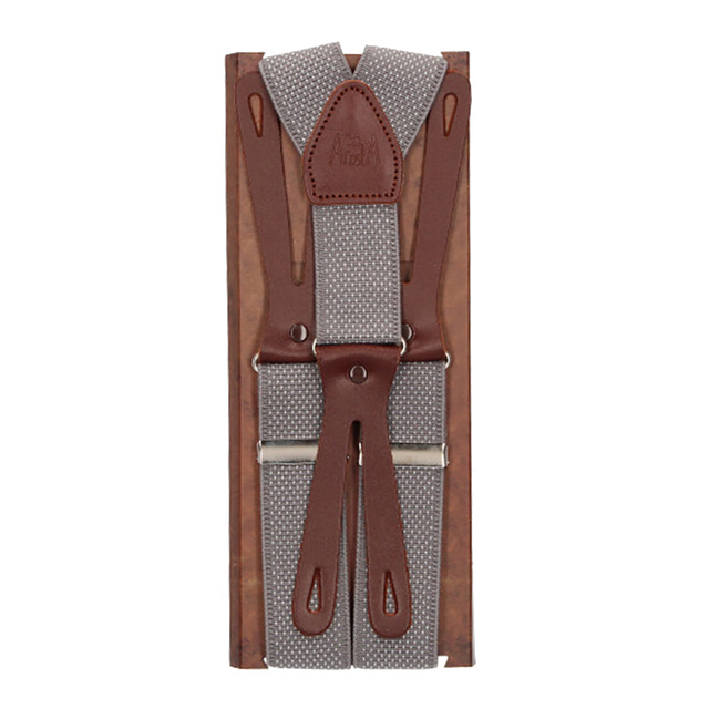 Elastic Suspenders Gray Dots 35 mm