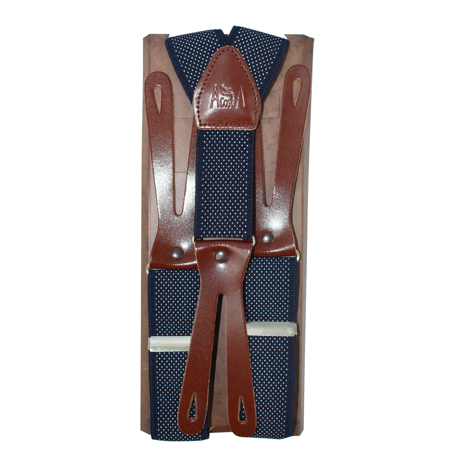 Blue Dot Elastic Suspenders 35 mm