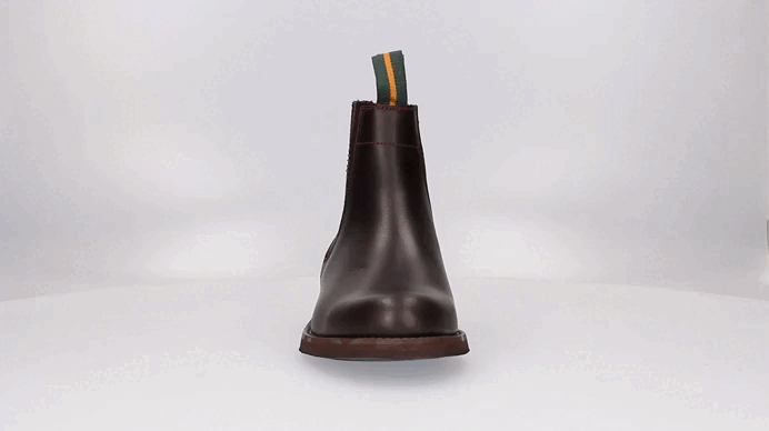 Short boot with gusset and zipper in Valverde del Camino calfskin