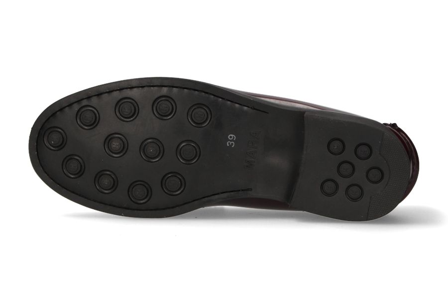 Burgundy Masked Moccasin with Rubber Sole