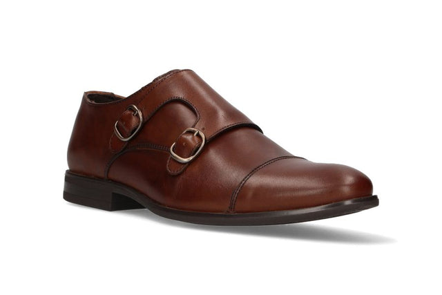 Cognac Double Buckle Top