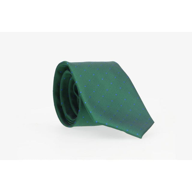 Green Tie with Blue Polka Dots