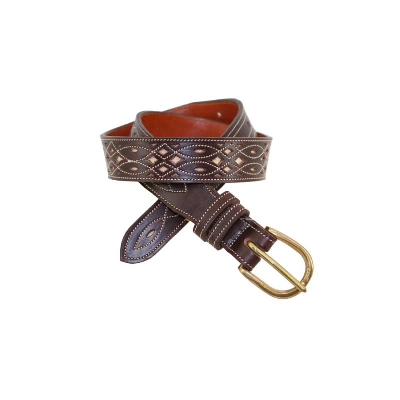 Cinturón artesano ternera con fondo blanco