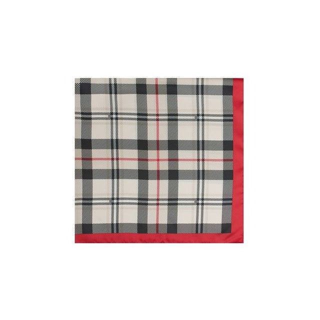 Double Checkered Scarf with Red Edge