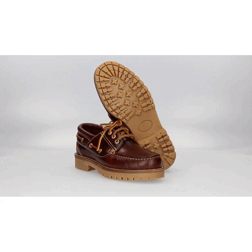 Leather Boat Shoe with Light Sole