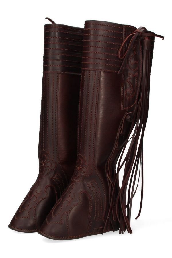 Calf walking gaiter with Valverde del Camino four-leaf clover decoration