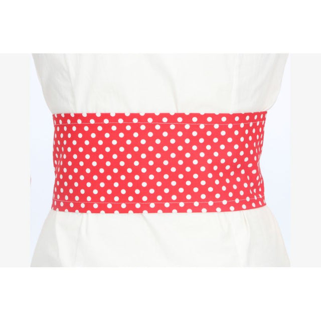 Red Sash with Large White Polka Dots