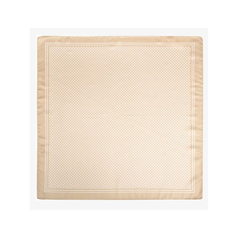 Écharpe beige à motif pied-de-poule