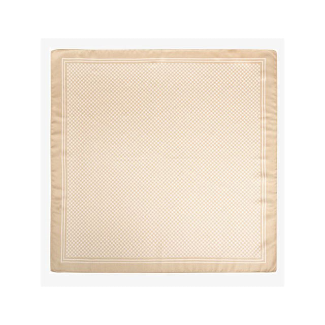 Écharpe beige à motif pied-de-poule