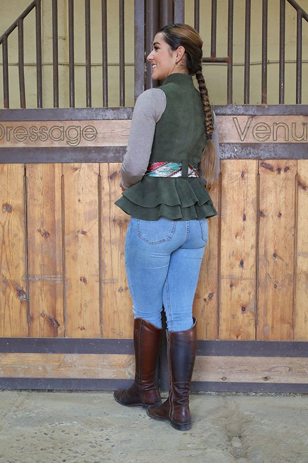 Galatea Green Suede Vest