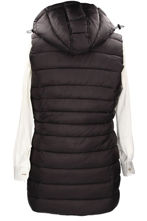 Long Black Padded Vest