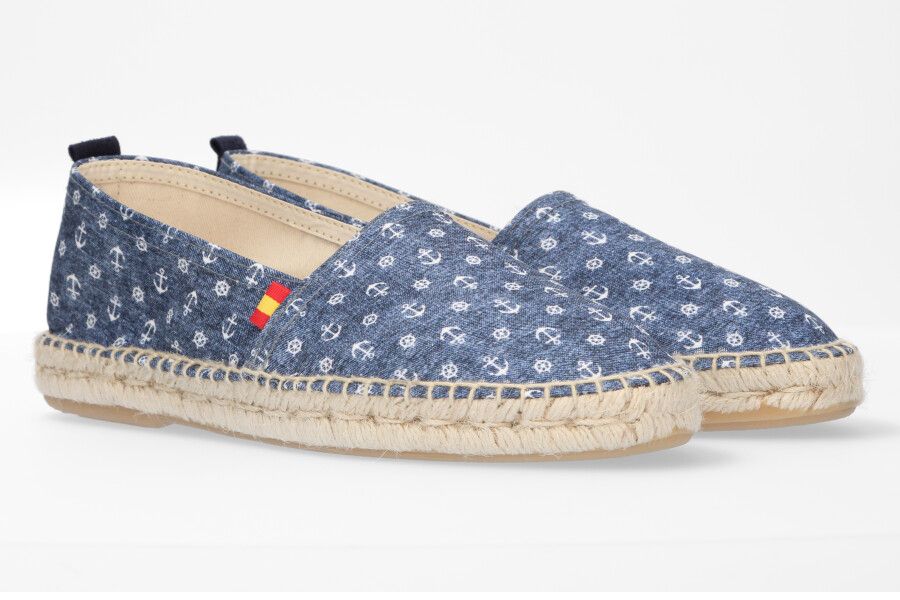 Camping Estampado Timon y Ancla Fondo Azul