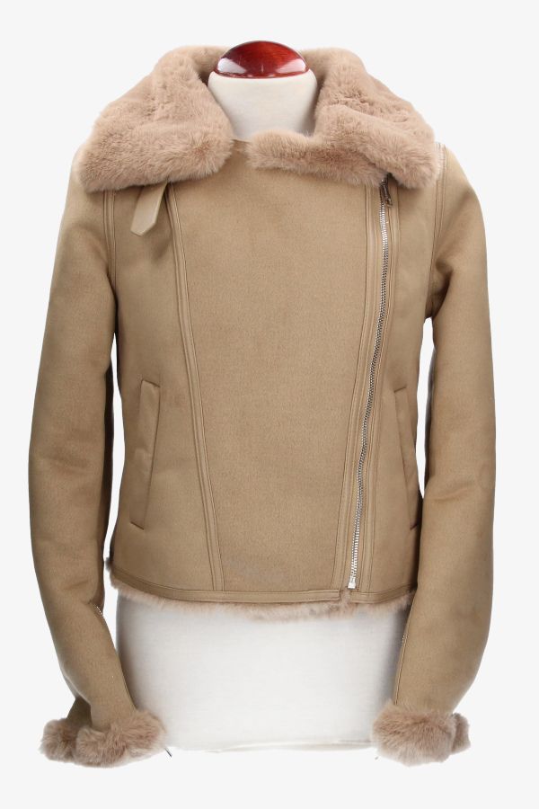 SAND SHEARLING JACKET
