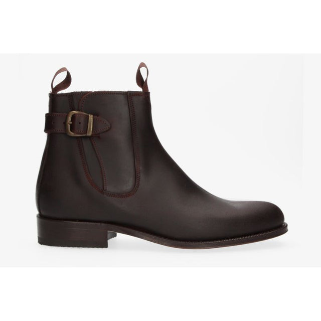 Short boot with gusset and buckle in chestnut calf Valverde del Camino