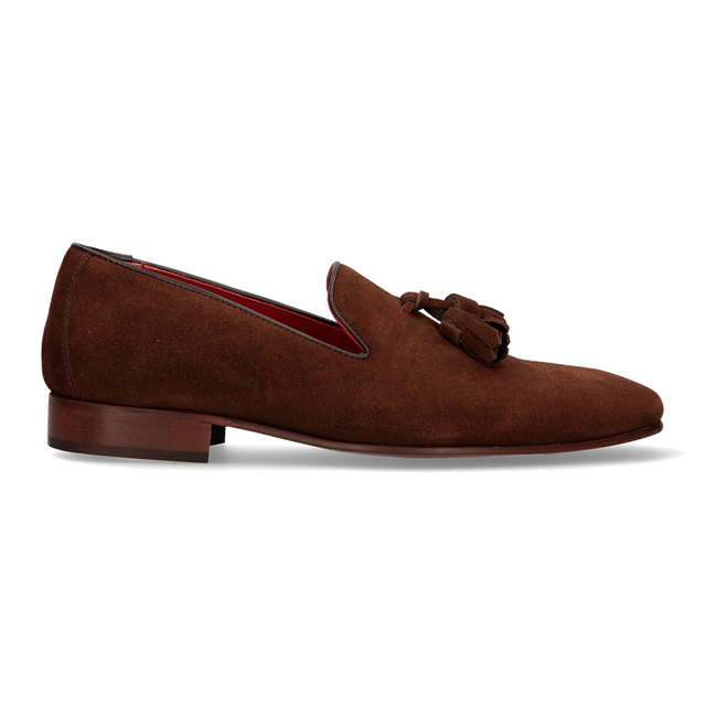 Haut à pompons en daim marron