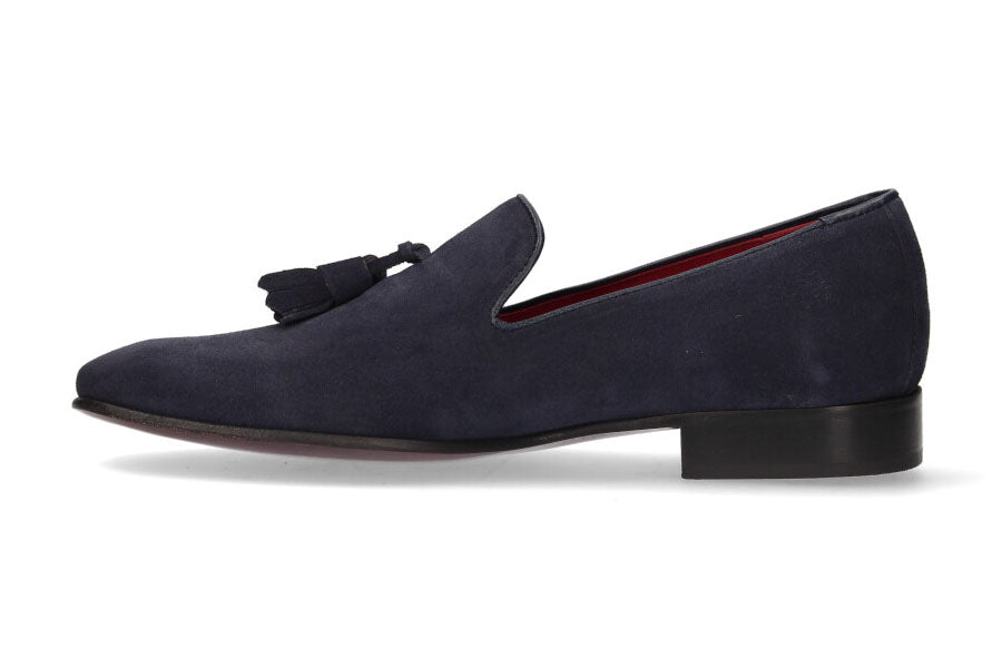 Navy Suede Tassel Top