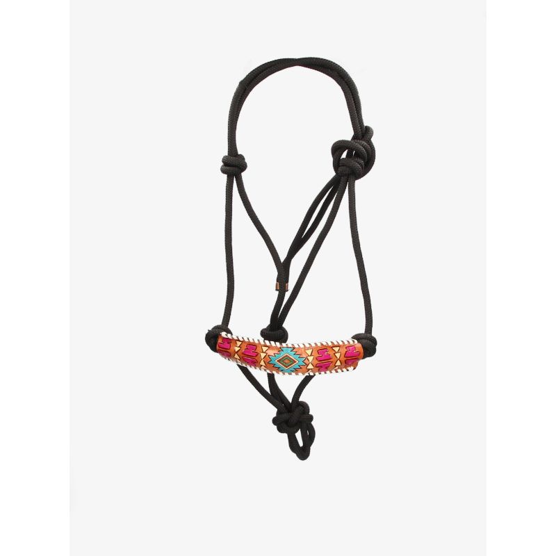 Cabezada de Cuerda Negro con Grabado Étnico