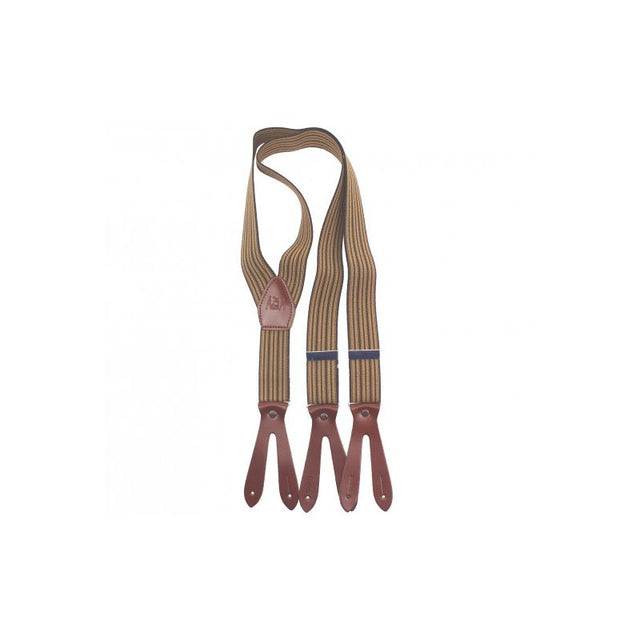 Beige striped elastic suspenders, 30 mm