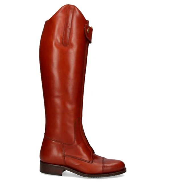 BOTA DE POLO CUERO NATURAL OSCURO PISO DE GOMA