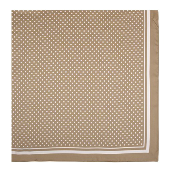 Beige Scarf with Polka Dots