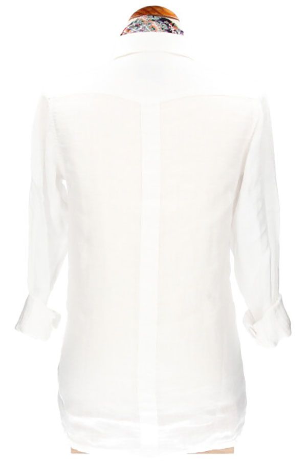 CHEMISE CUBAINE EN LIN BLANC