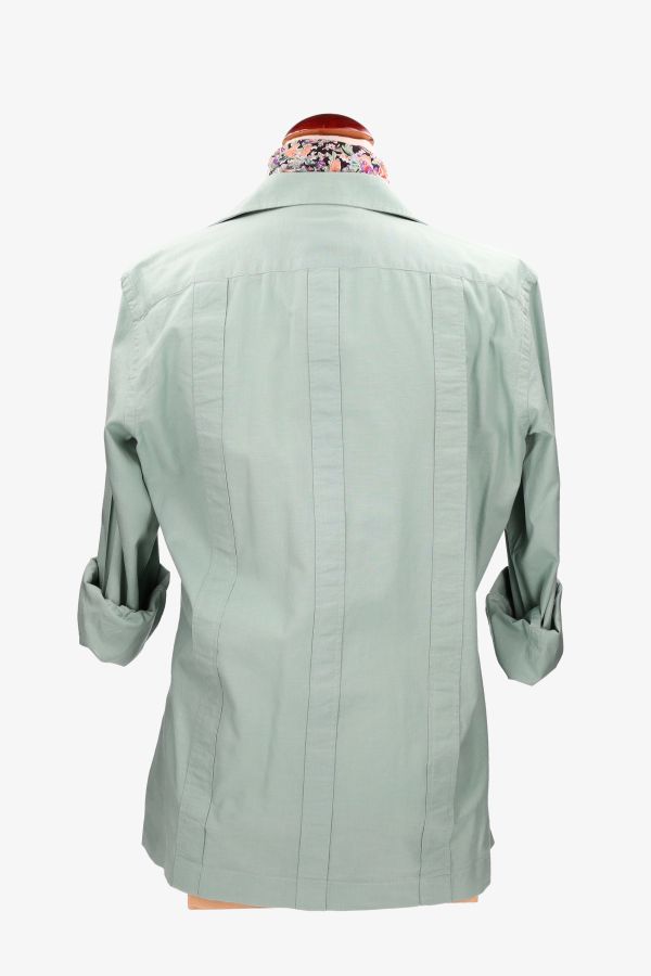 Green cotton guayabera shirt