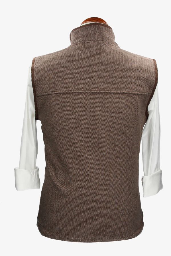 Gilet polaire à chevrons Camel