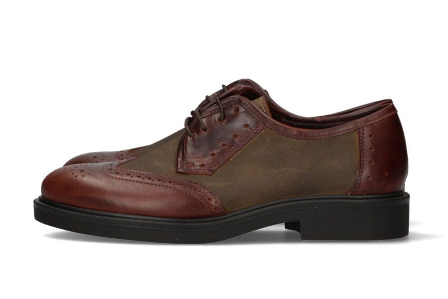 Khaki and Leather Oiled Blucher