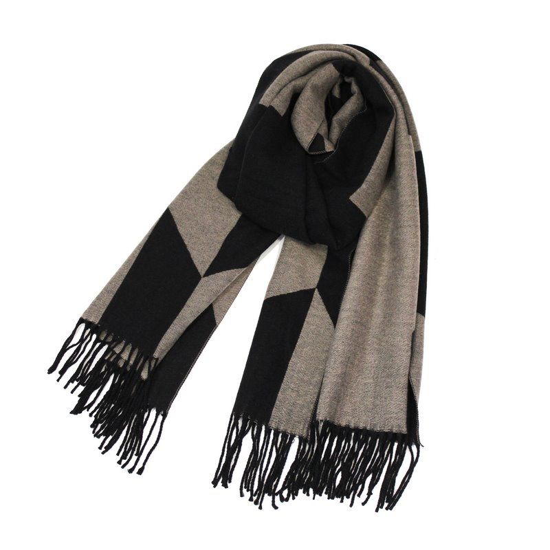 Gray Geometric Scarf