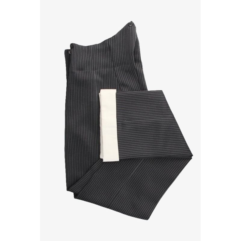 Unlined Turn-up Calzona Grey Stripe