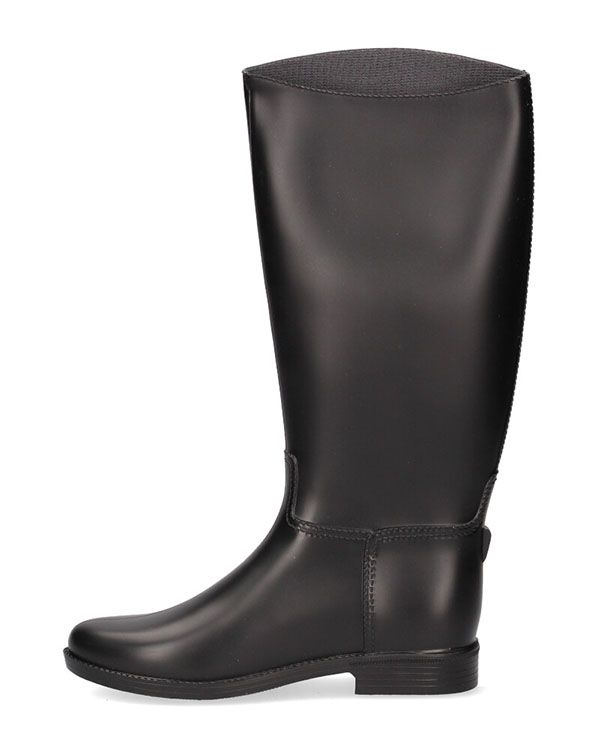 Unlined black rubber equestrian boot