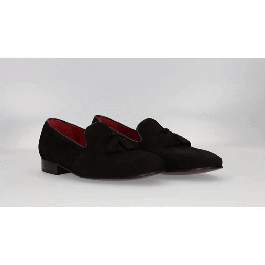 Black Suede Tassel Top